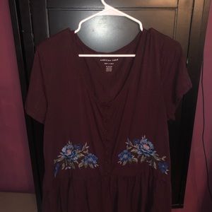 American Eagle ruffle/peplum Top